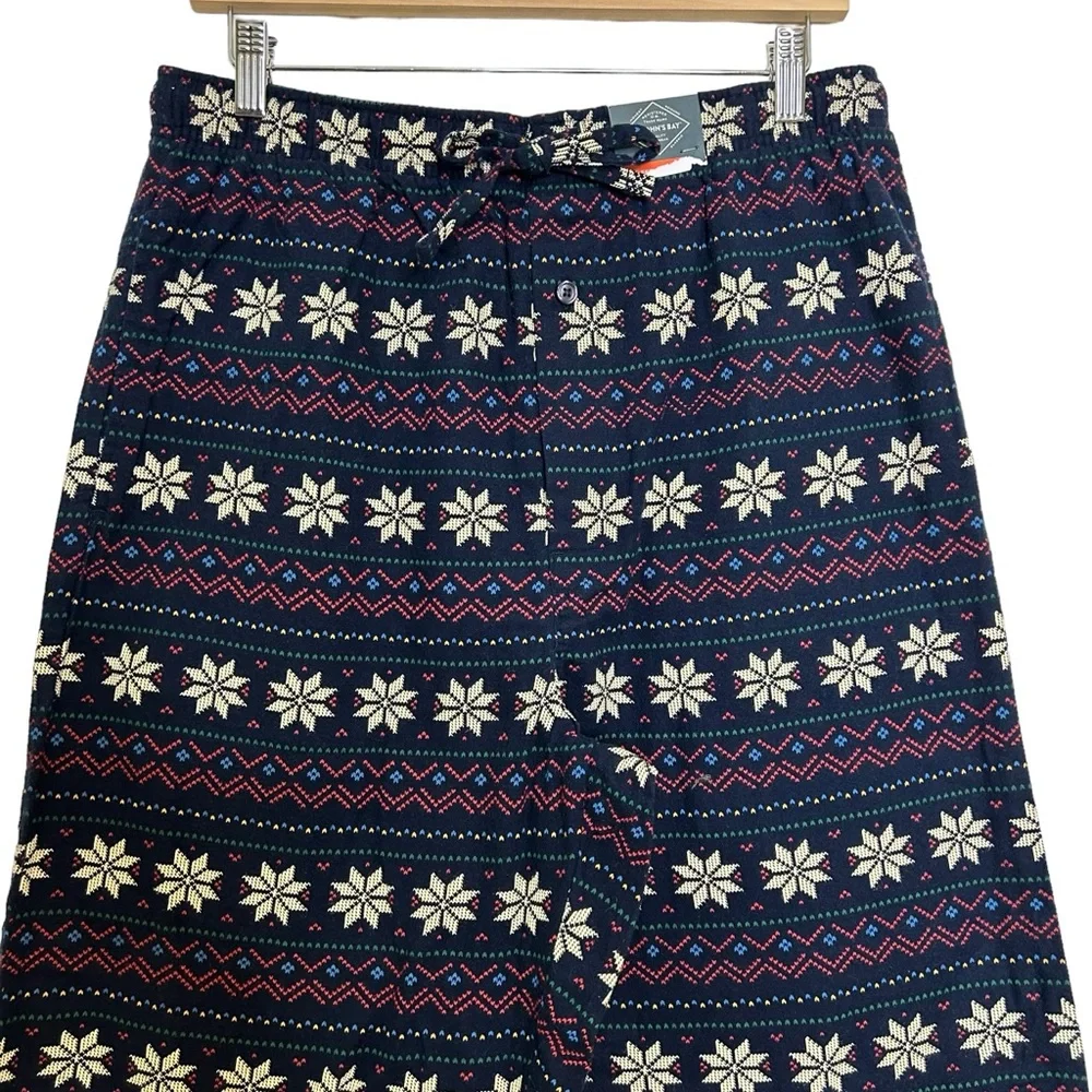 NEW St John’s Bay Men’s Flannel Pajama Pants Fair Isle Print Size Medium